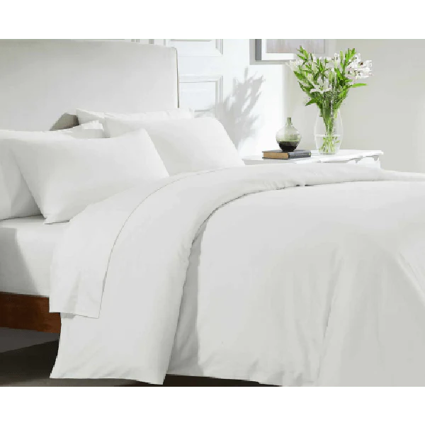 Atlantic Linen 100% Cotton 200 TC Duvet Cover Set Kingsize - White