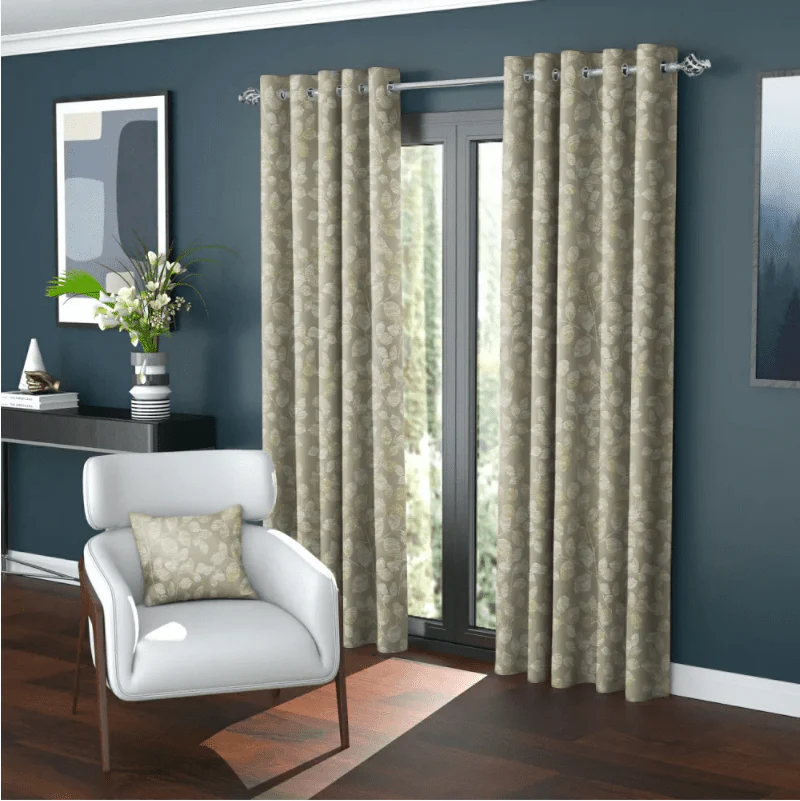 Aveiro Celadon Polar Fleece Eyelet Curtains – 66 × 90 (167 × 229 cm) - Image 2