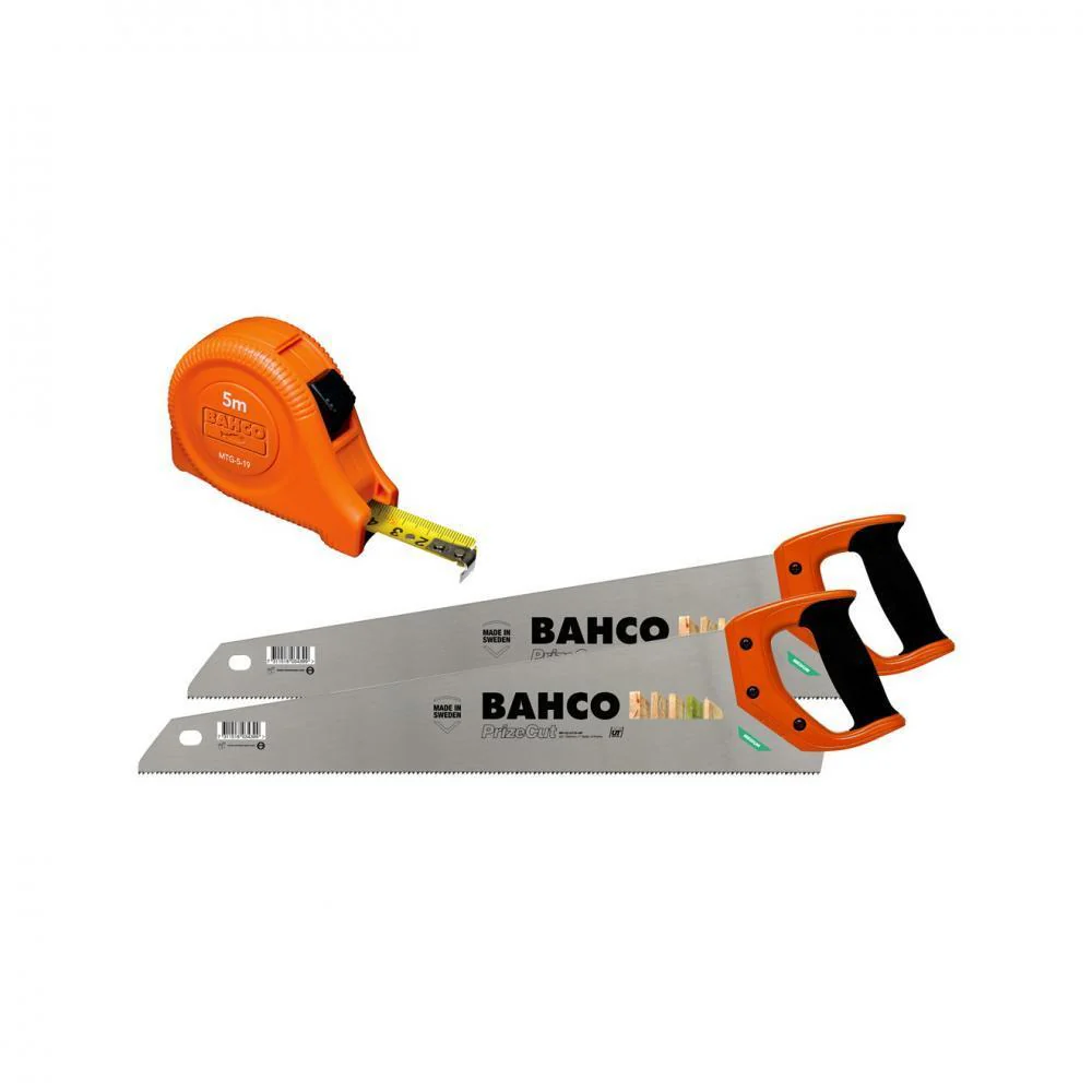Bahco Twin Pack Prize Cut Saw with 5m Measuring Tape Se - Image 2