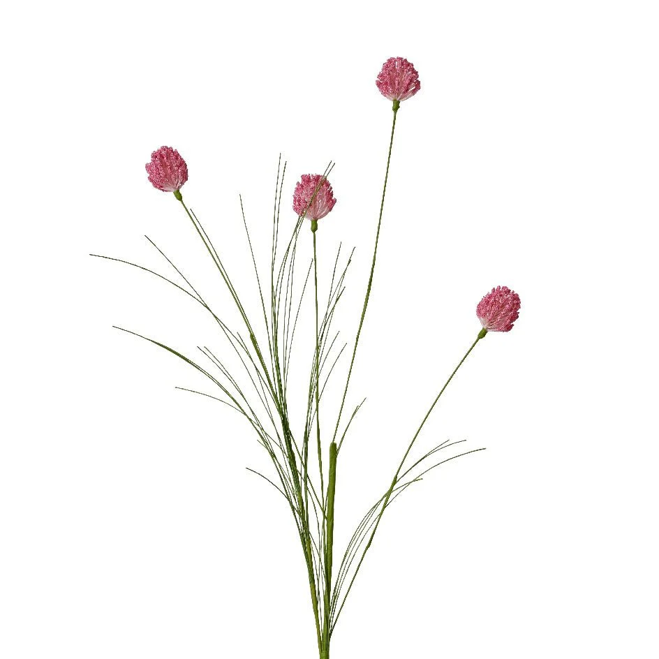 Ball Flowers on Stem Spray Pink