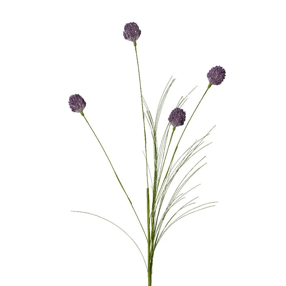 Ball Flowers on Stem Spray Purple