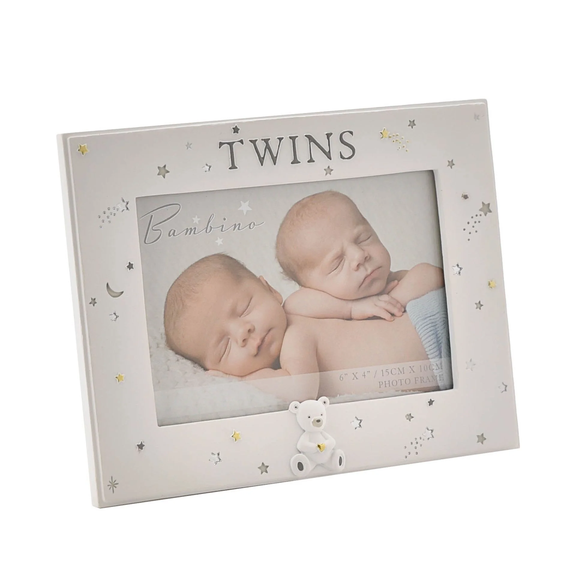Bambino Resin Twins Photo Frame 6" x 4"