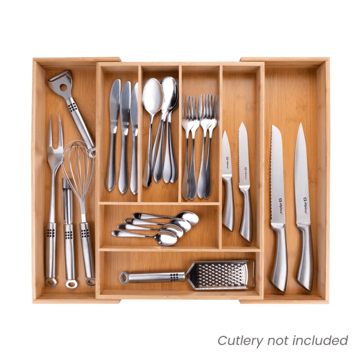 Bamboo Extendable Cutlery Tray - Image 2