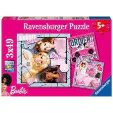 Barbie 3X 49Pc Puzzle