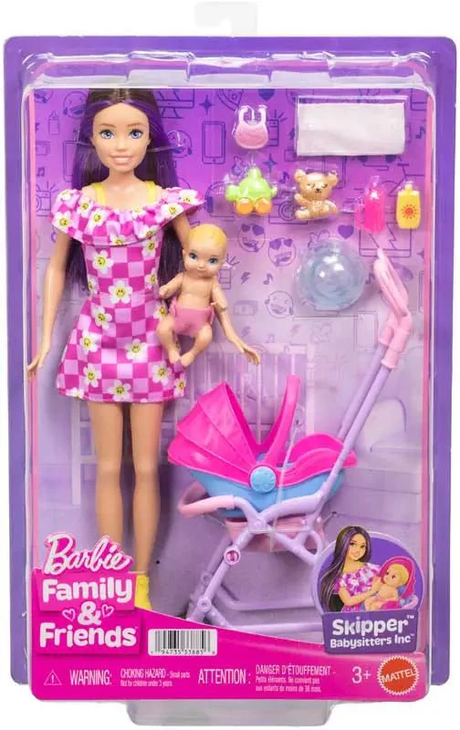 Barbie Family & Friends Skipper Babysitters Inc Stroller Playset
