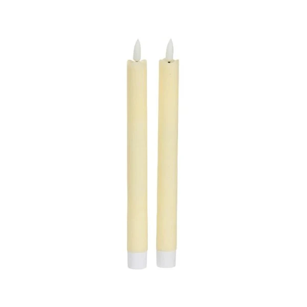 Battery Operated Faux Flame Table Candles, 2pk - Cream