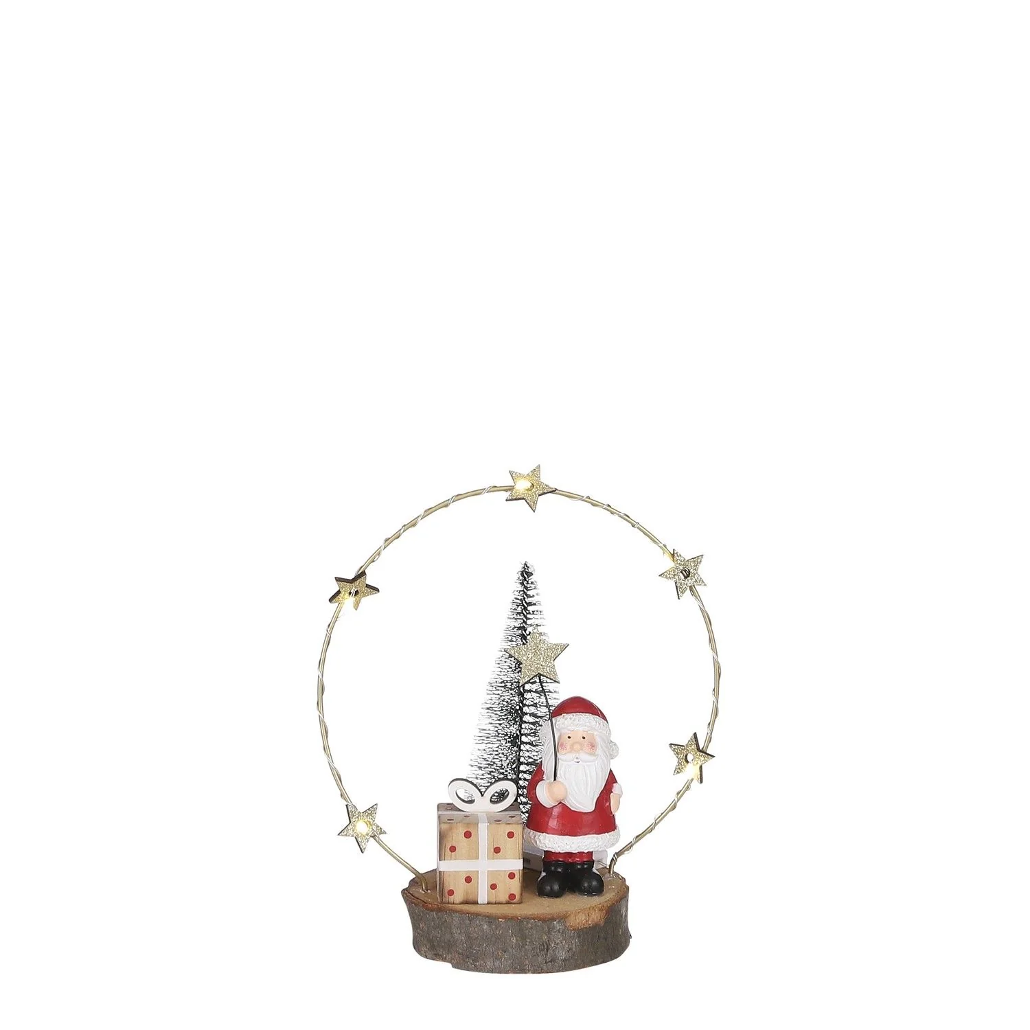 Battery Operated LED Santa Decoration - l17xw15xh8,5cm