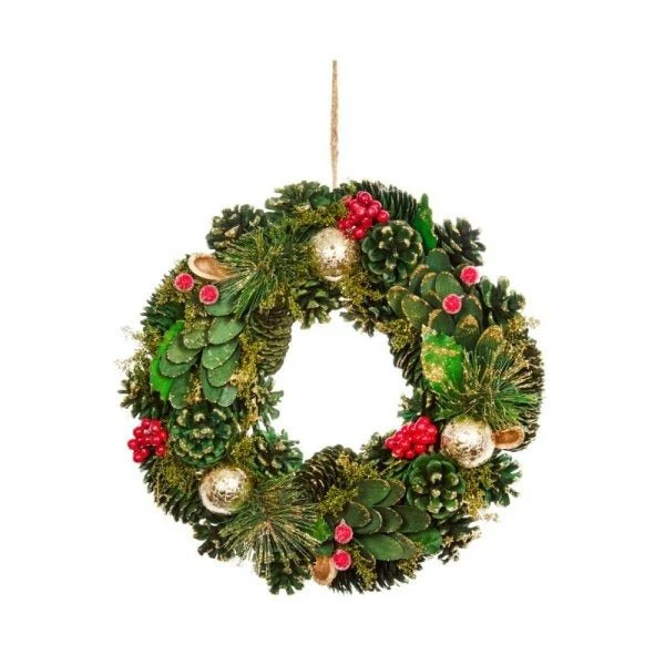 BaublePine Wreath – Festive Green Christmas Wreath (36cm) - Image 2