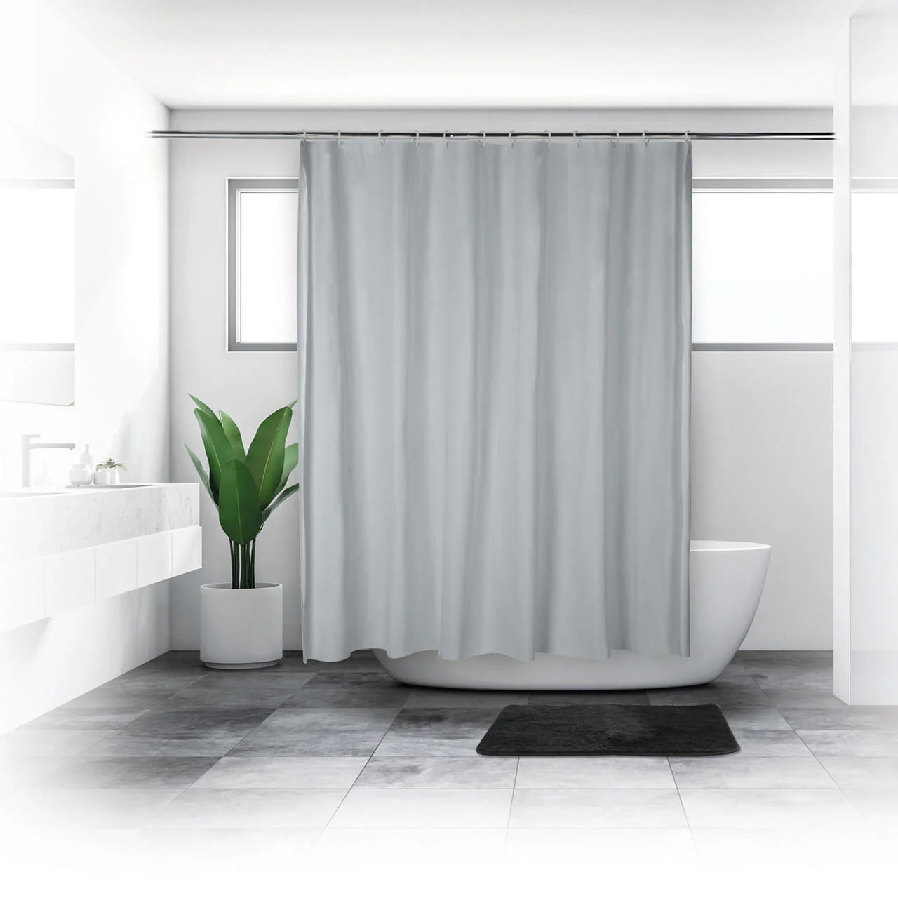 Beldray Antibac Shower Curtain Grey - Image 2