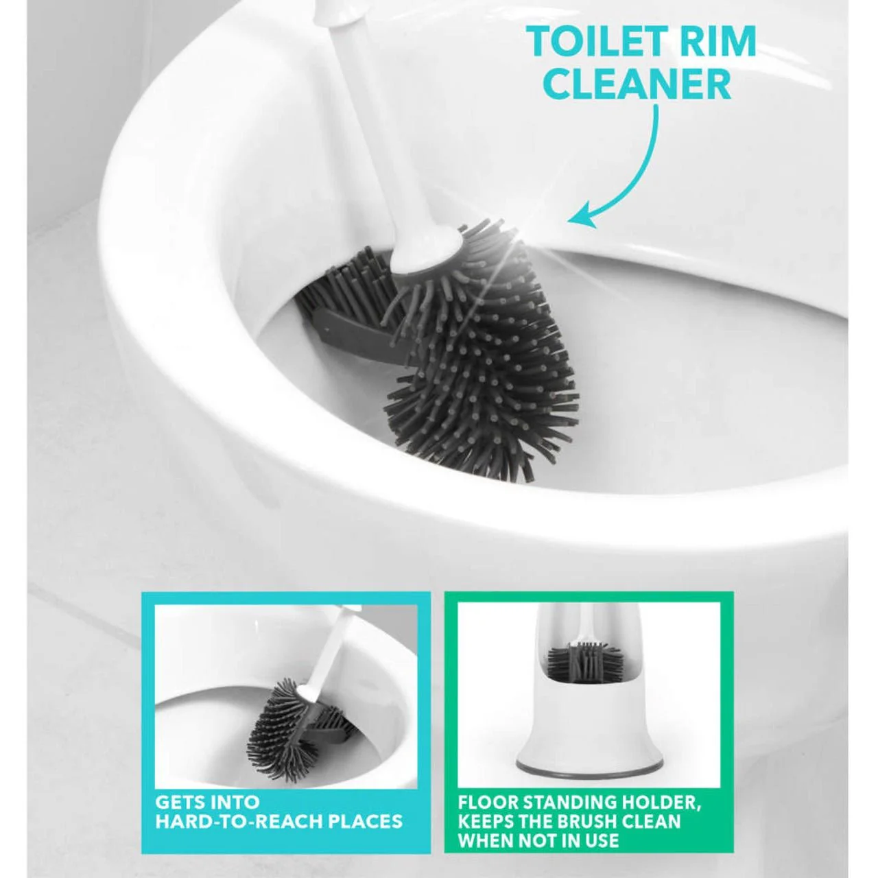Beldray Antibac Silicone Toilet Brush with Holder - Image 3