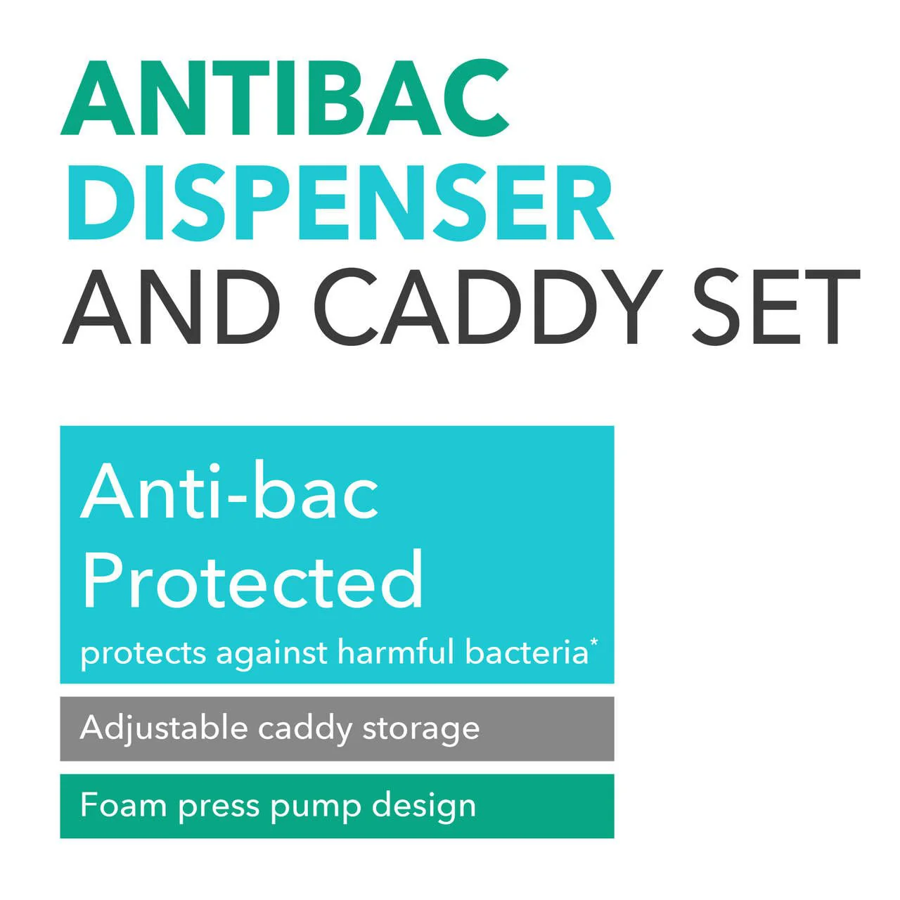 Beldray Antibac Soap Dispenser and Caddy Set - Image 3