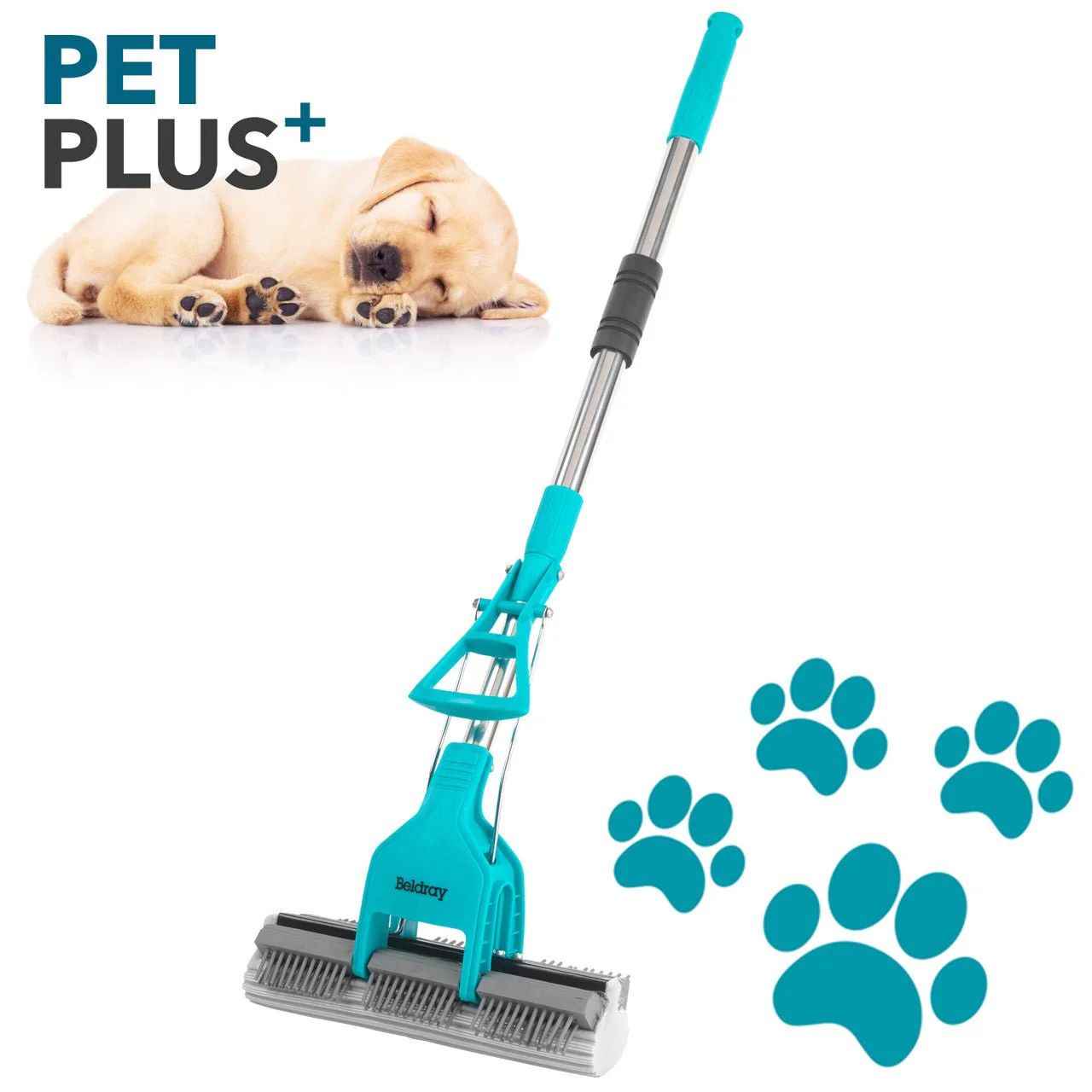 Beldray Pet Plus+ Slimline PVA Mop & Brush with Telescopic Handle - Image 2