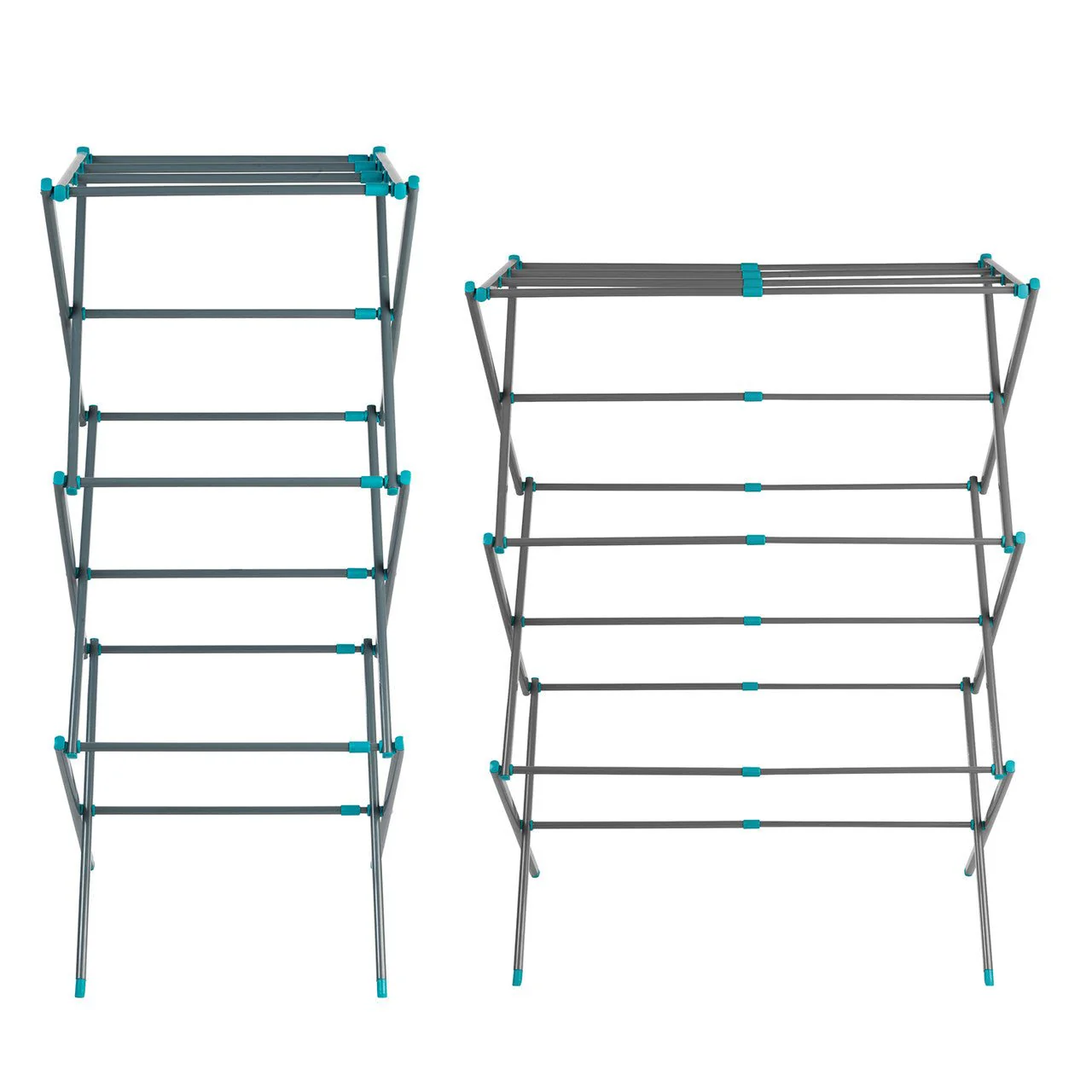 Beldray Three Tier Expandable Clothes Airer Turquoise and Grey