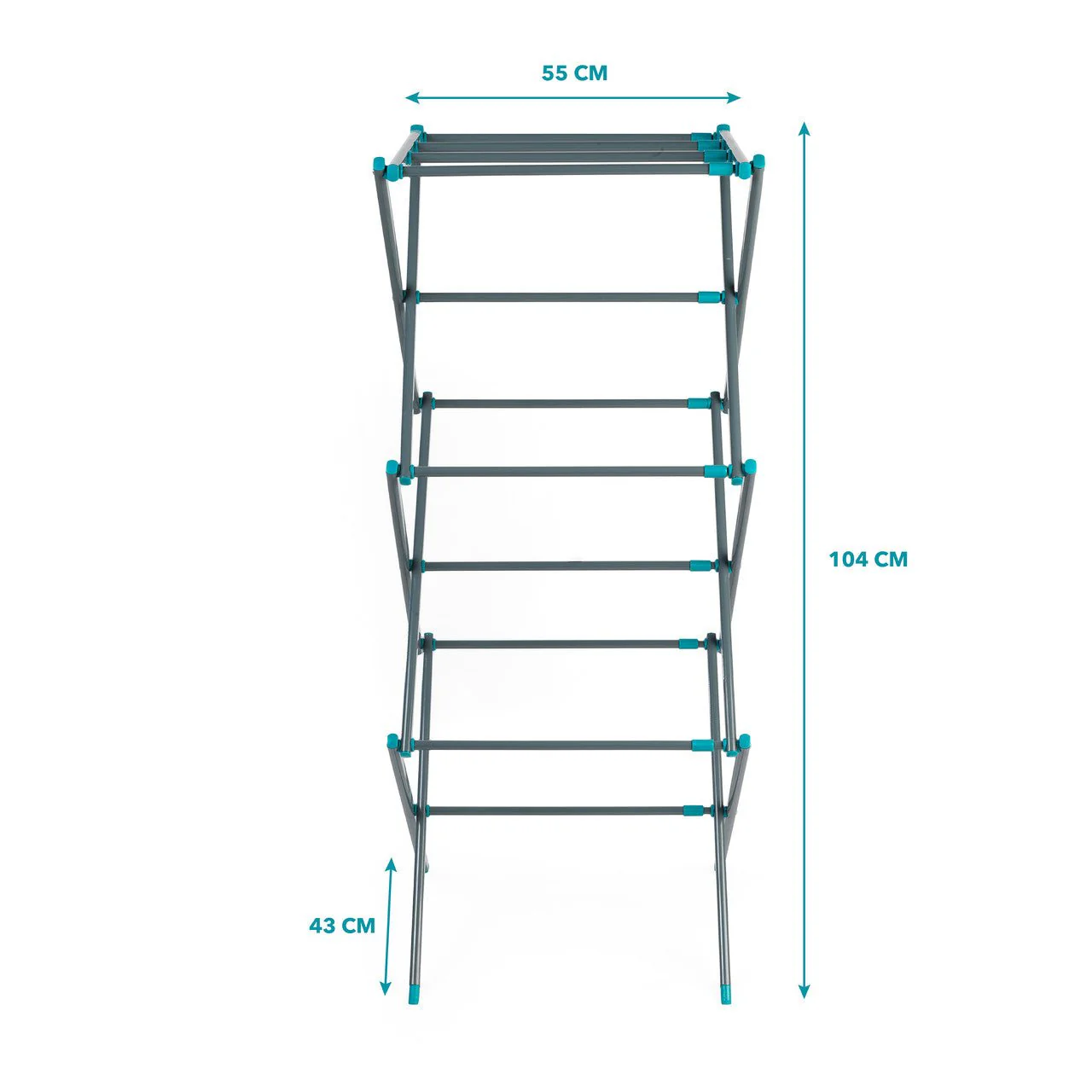 Beldray Three Tier Expandable Clothes Airer Turquoise and Grey - Image 7