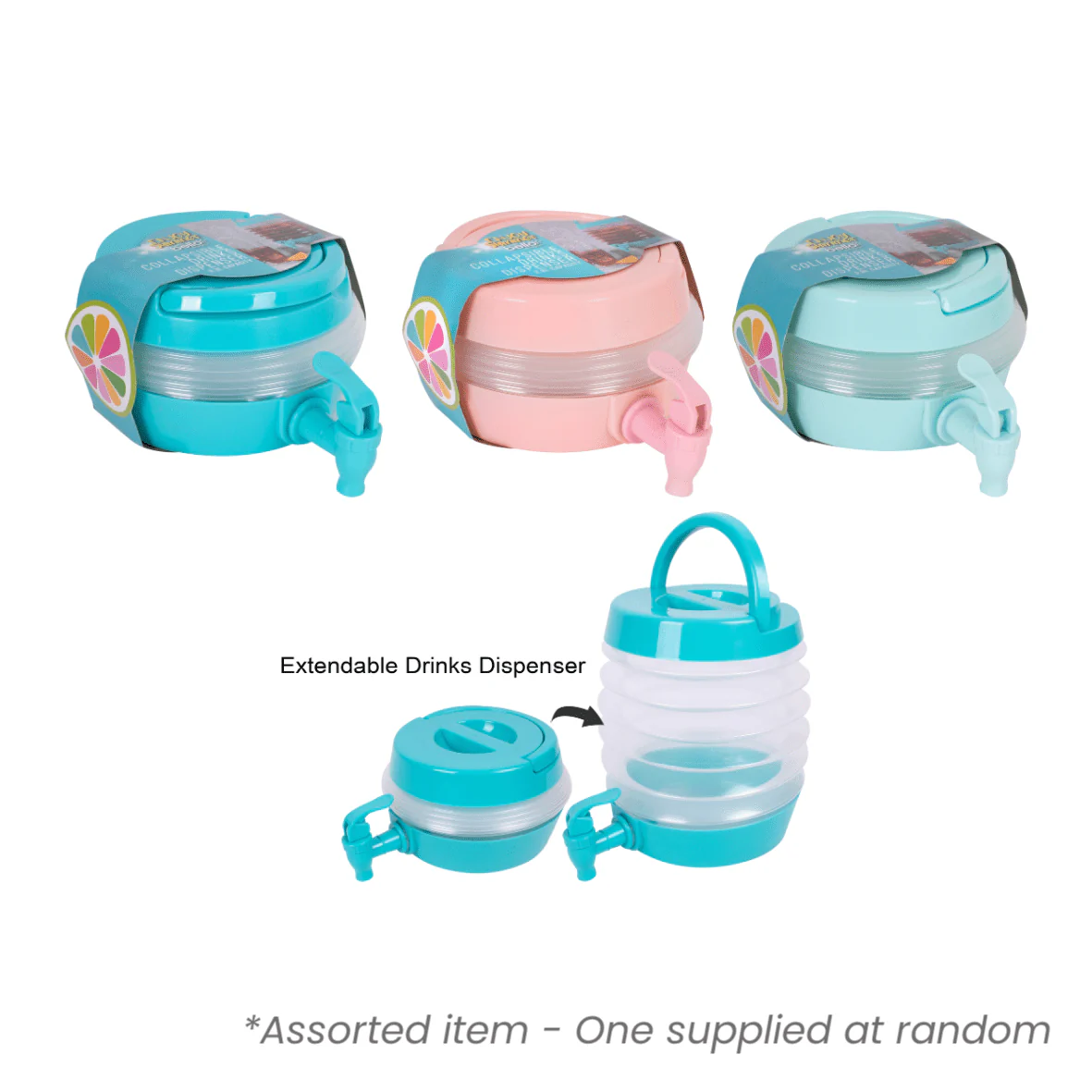 Bello Collapsible Drinks Dispenser 3.3L Assorted - One Supplied*