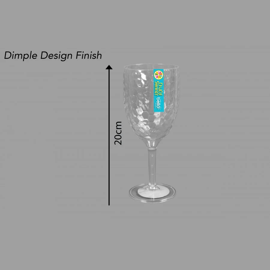 Bello Plastic Wine Goblet 400ml Dimple Range