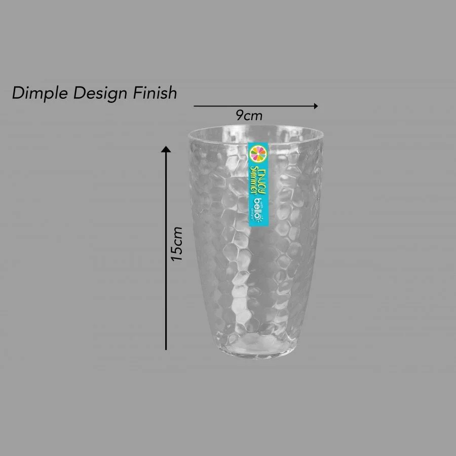Bello Tall Plastic Tumbler 15x9cm Dimple Range