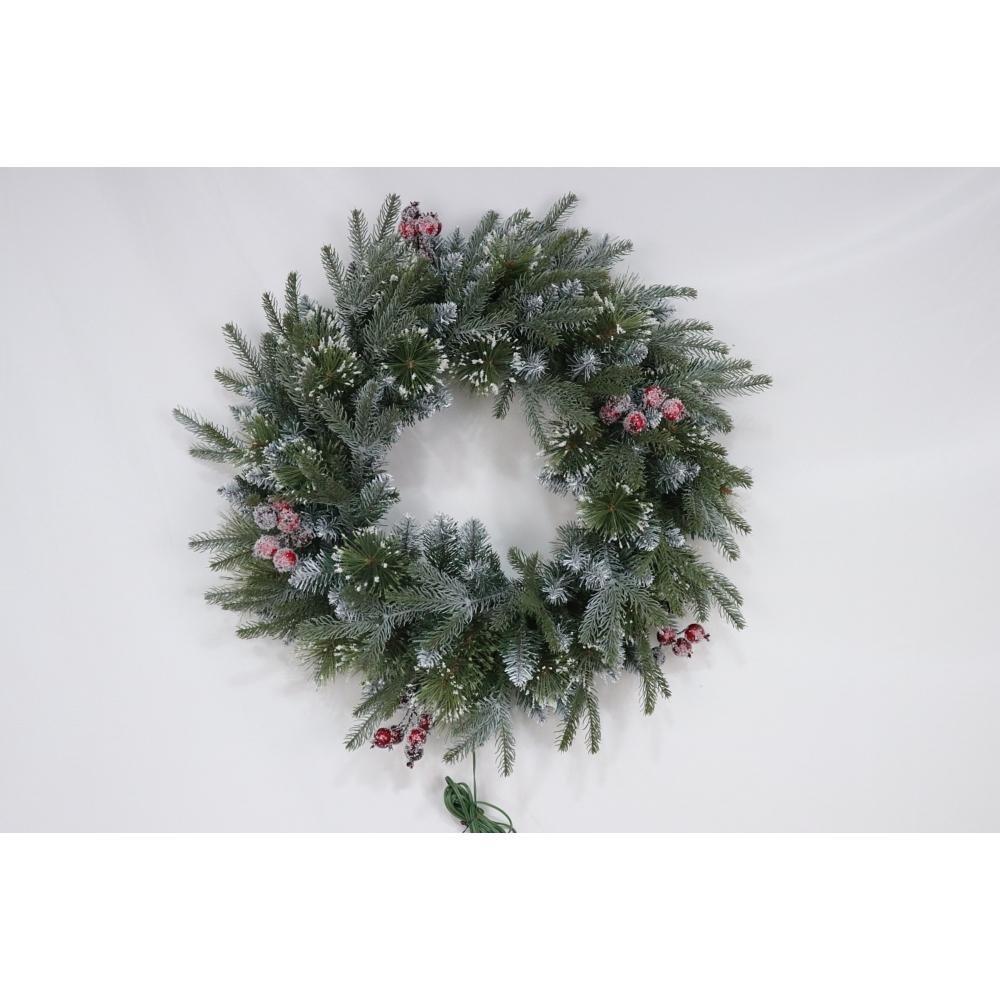 Puleo Berry Spruce Frosted Wreath - 60cm BSF-24W