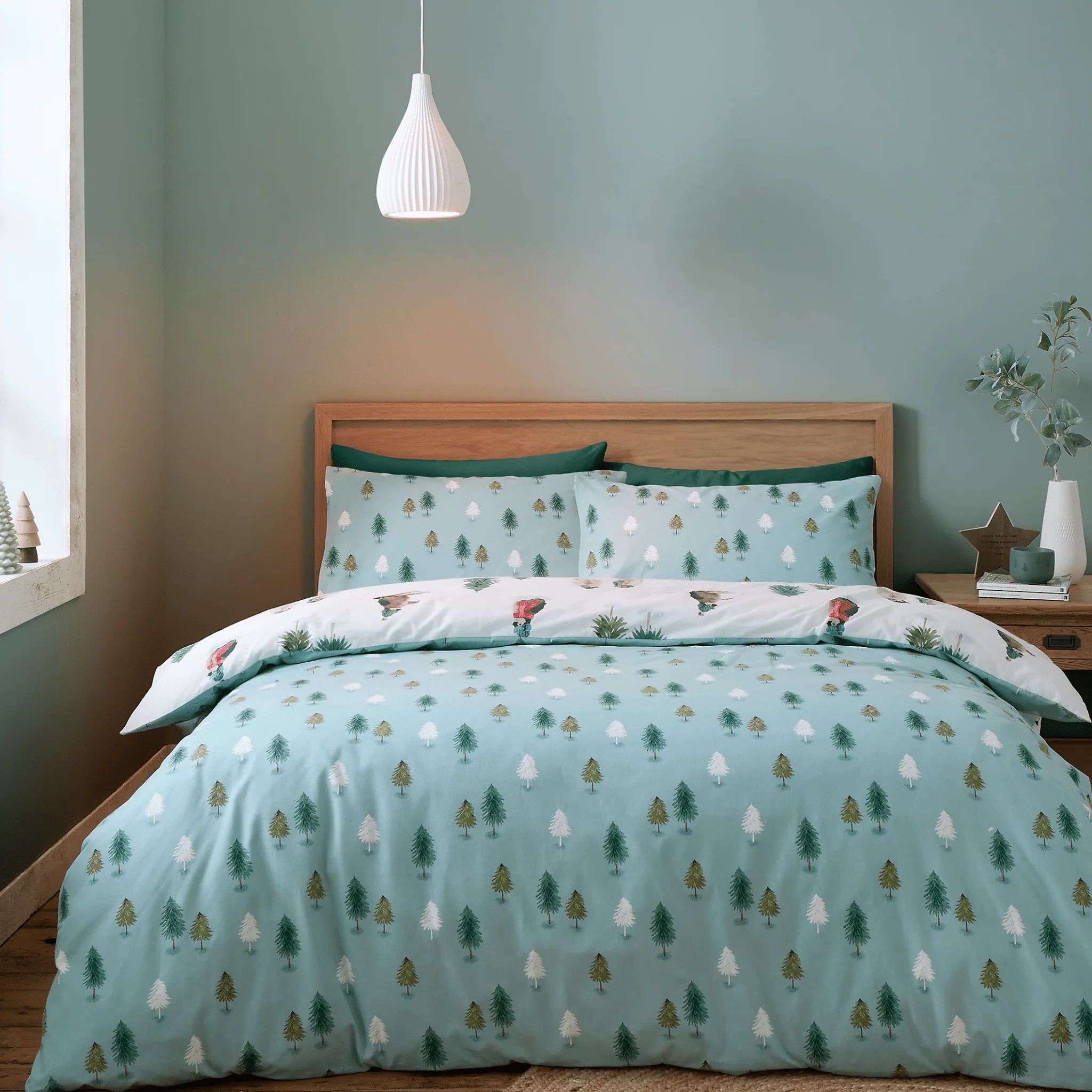Bianca Brushed Cotton Snowy Penguin Reversible Duvet Cover Set Single - Image 2