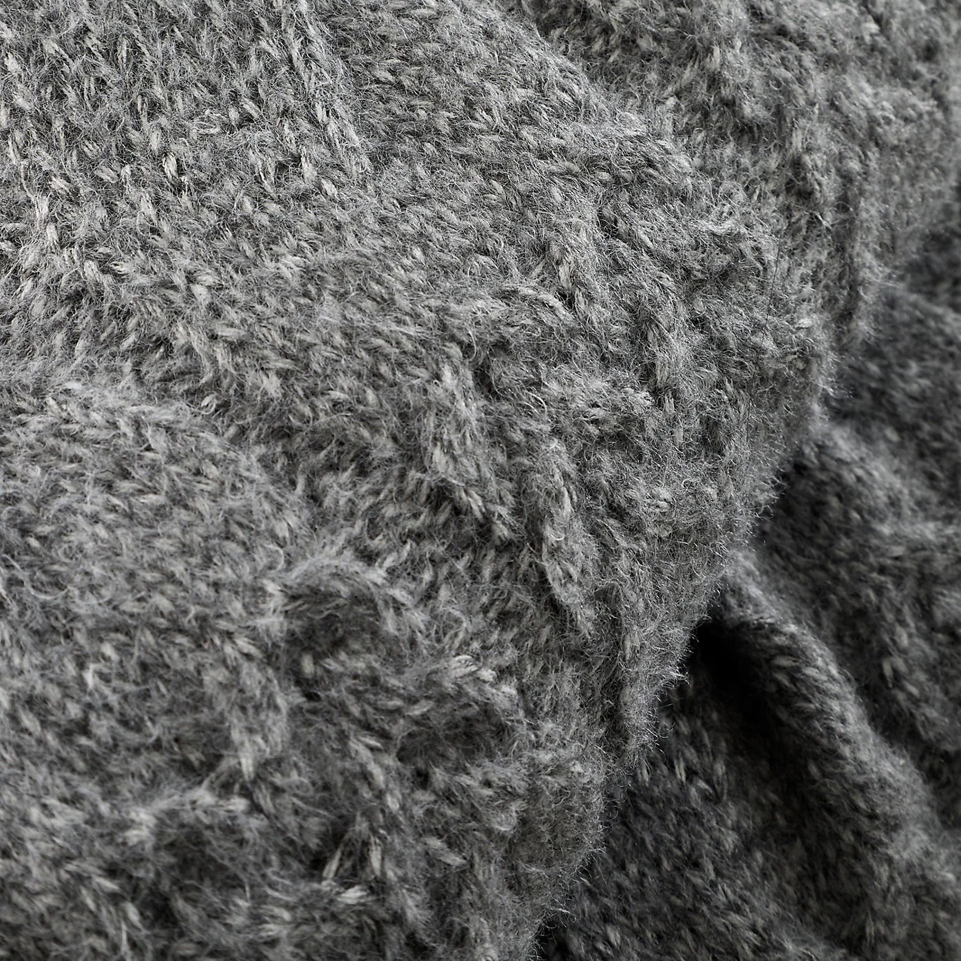 Bianca Cable Knit Blanket Throw – Grey (130x170cm) - Image 2