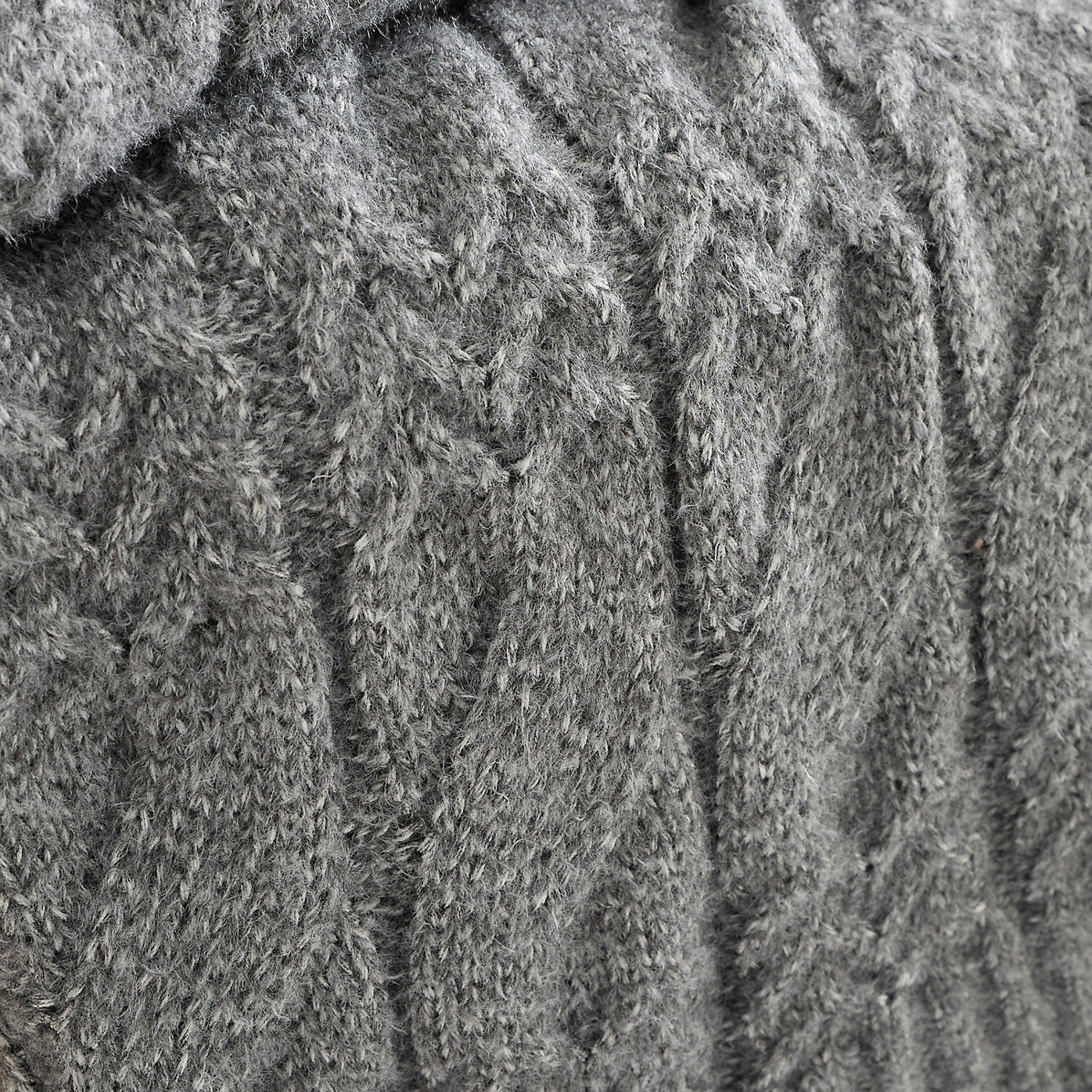 Bianca Cable Knit Blanket Throw – Grey (130x170cm) - Image 3