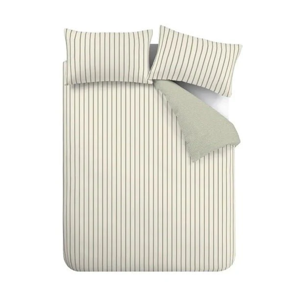 Bianca Hampton Stripe Green 200 Thread Count Duvet Cover Set – Double - Image 6