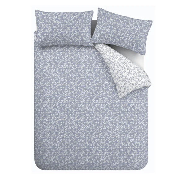 Bianca Shadow Leaves Blue 200TC Duvet Cover Set Kingsize - Image 3