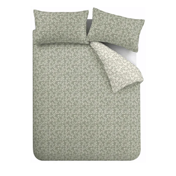 Bianca Shadow Leaves Green 200TC Duvet Cover Set Kingsize - Image 3