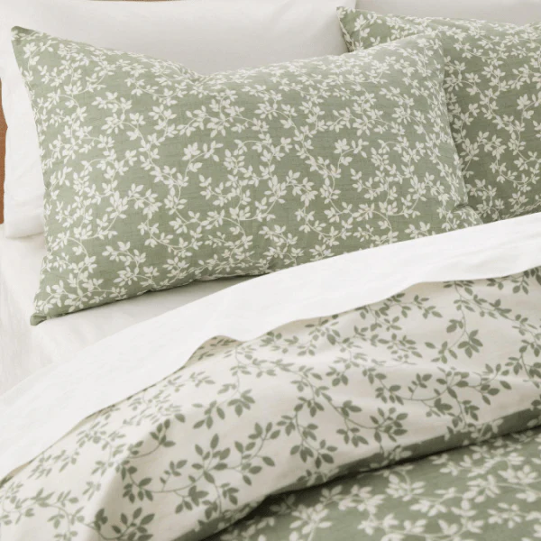 Bianca Shadow Leaves Green 200TC Duvet Cover Set Kingsize - Image 4