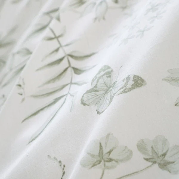 Bianca Thea Floral 200 Thread Count Cotton Green Reversible Duvet Cover Set – Double - Image 4