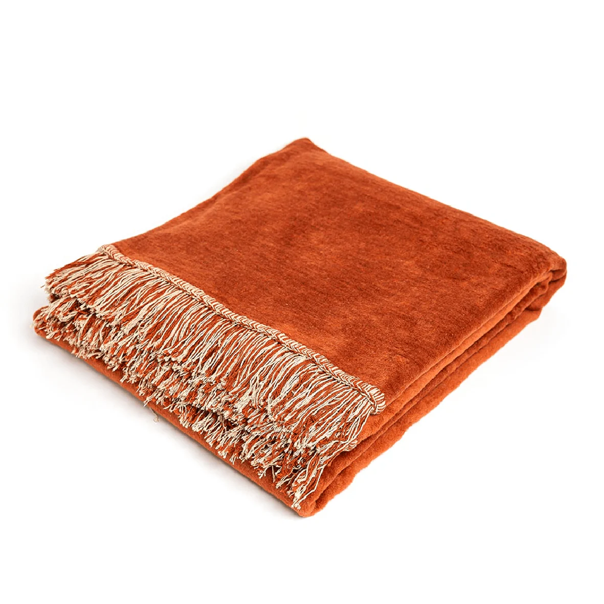 Biederlack Cotton Rich Plain Twill Blanket Rust 140 x 180cm