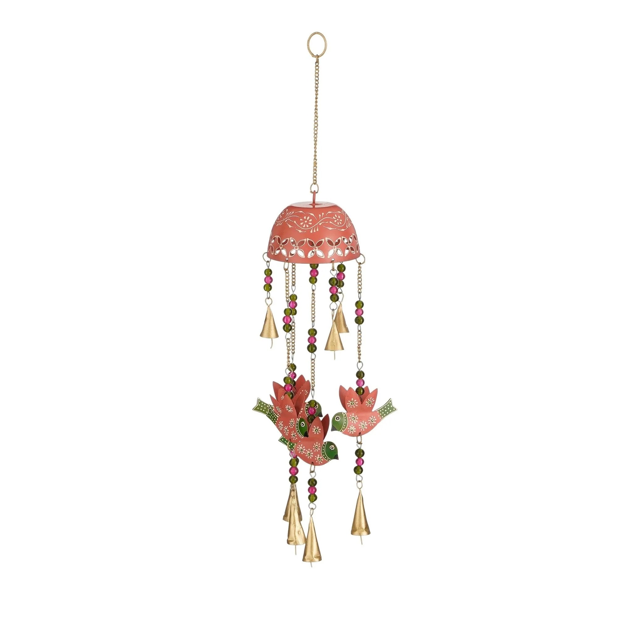 Bird Windchime Pink 63 x 11cm