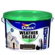 BITTER CHOCOLATE Dulux Weathershield Masonry Paint Colours - 10 Litre