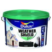 BLACK Dulux Weathershield Masonry Paint Colours - 10 Litre