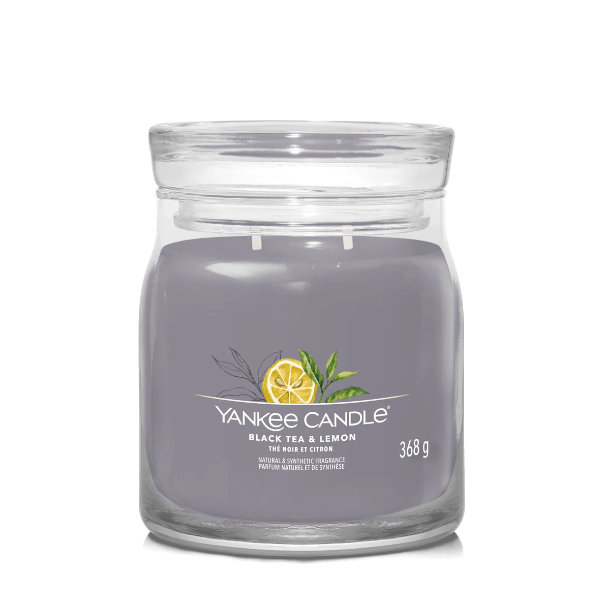 Black Tea & Lemon Signature Medium Jar Yankee Candle 368g