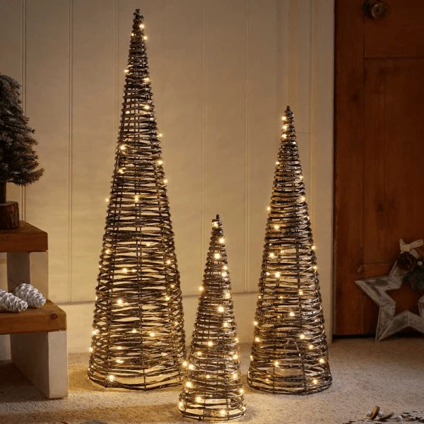 BlackGold Braid TreeBelisks Battery Operated - Set of 3