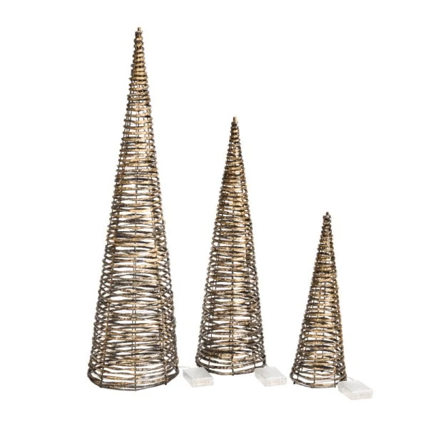 BlackGold Braid TreeBelisks Battery Operated - Set of 3 - Image 2