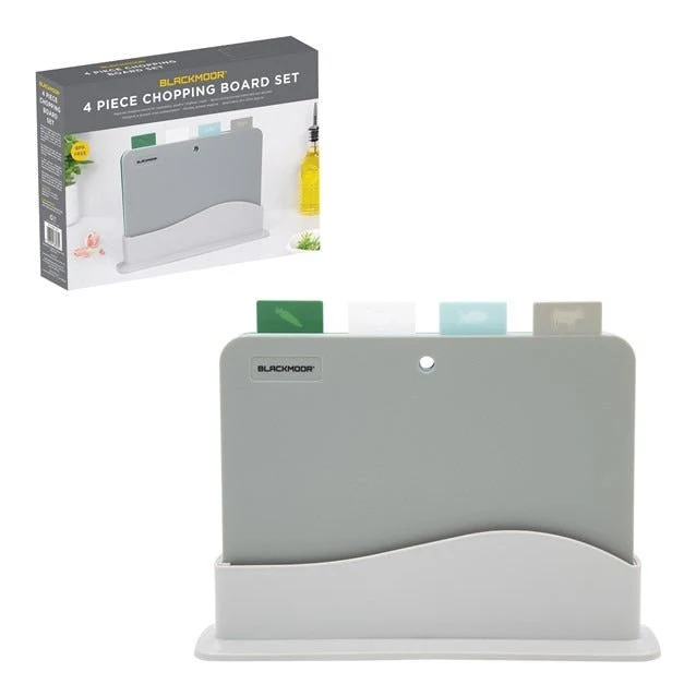 Blackmoor Index Chopping Board Set – 4 Piece with Stand