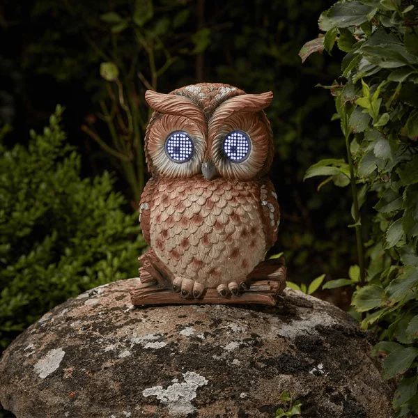 Blinkin' Owl Garden Ornament