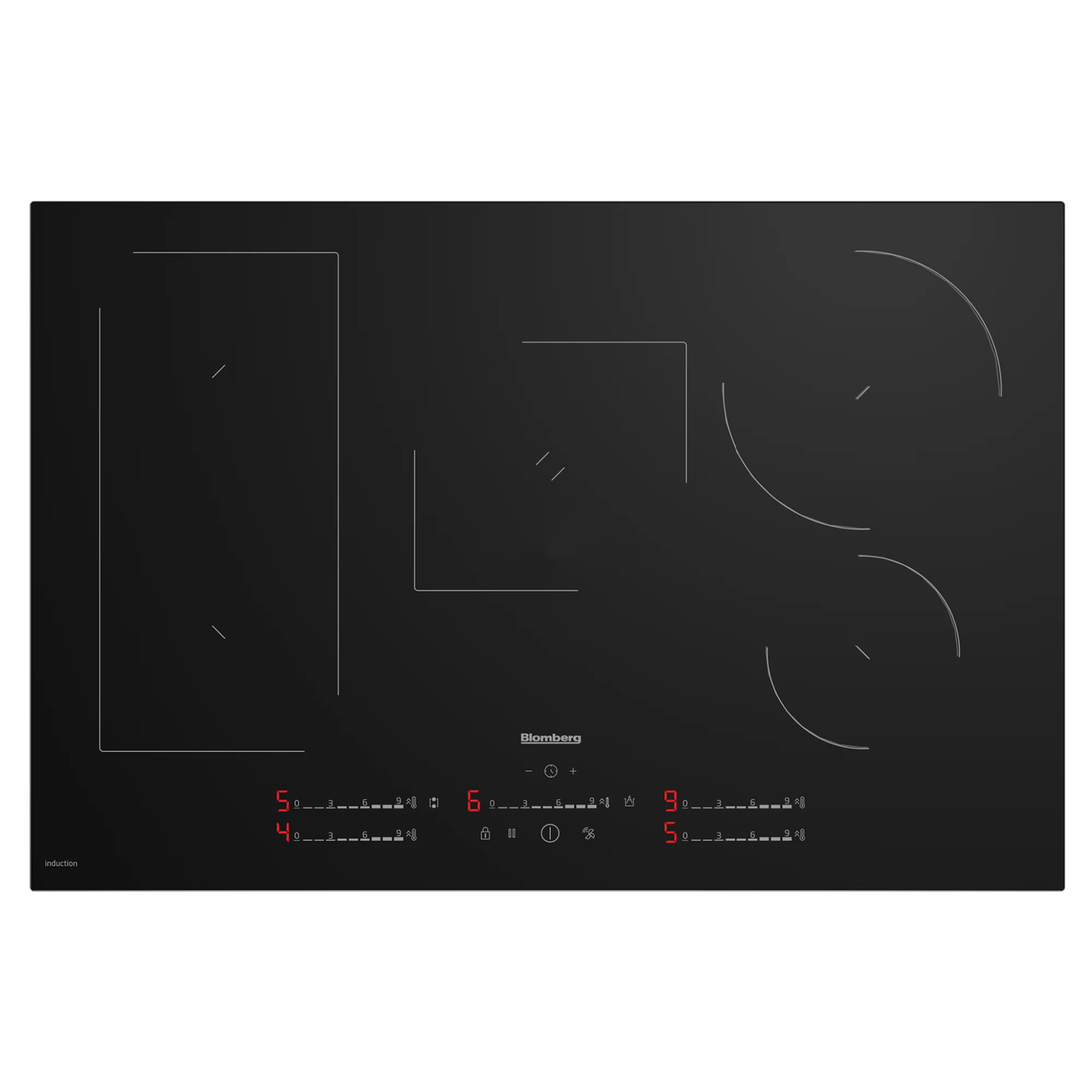 Blomberg 80cm 5 zones Cook Sensor Induction Hob Black | MIX55487N