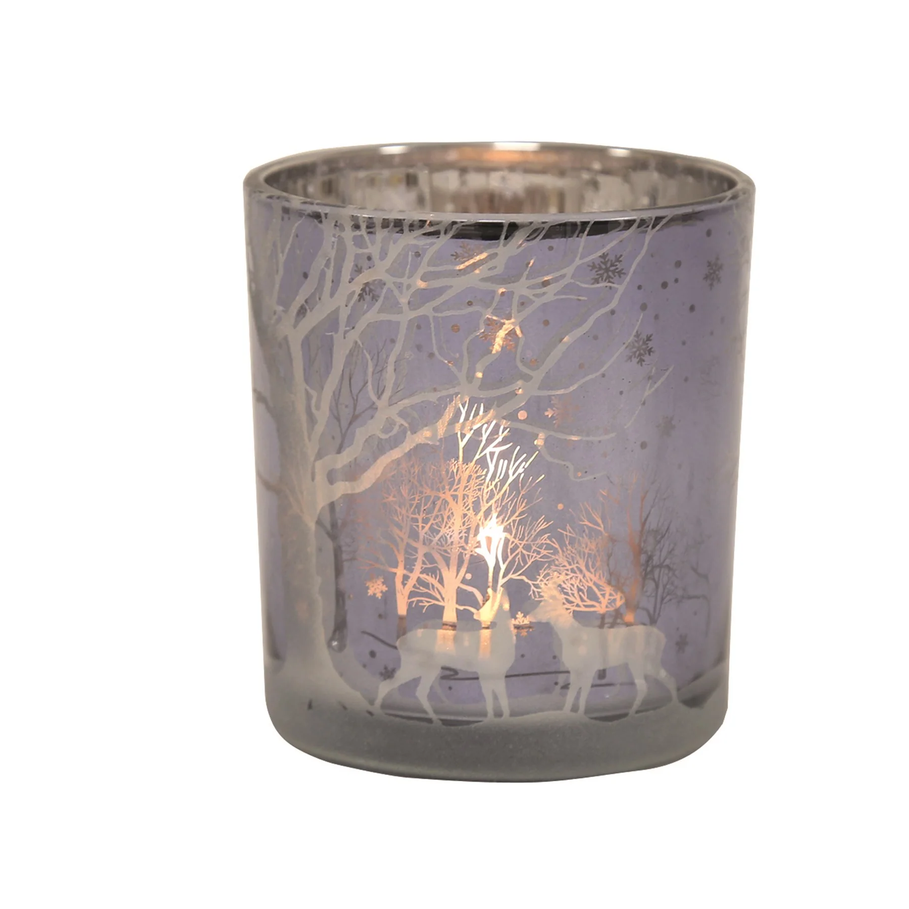 Blue Reindeer T-Light Holder 10cm