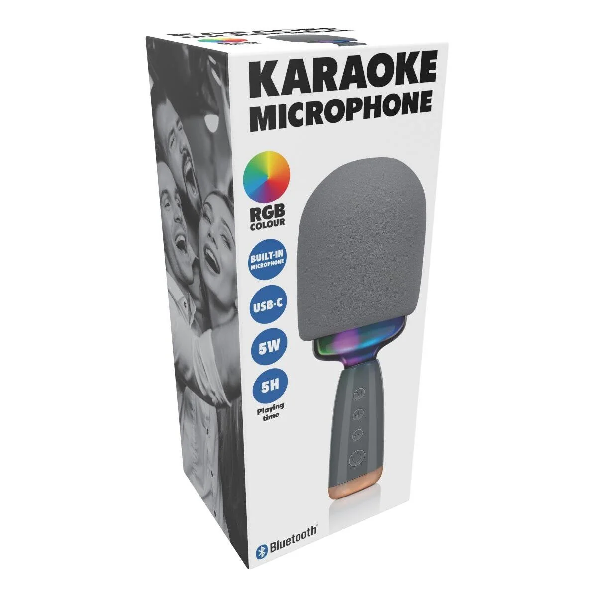 Bluetooth Karaoke Microphone 5W with RGB Colour Lighting