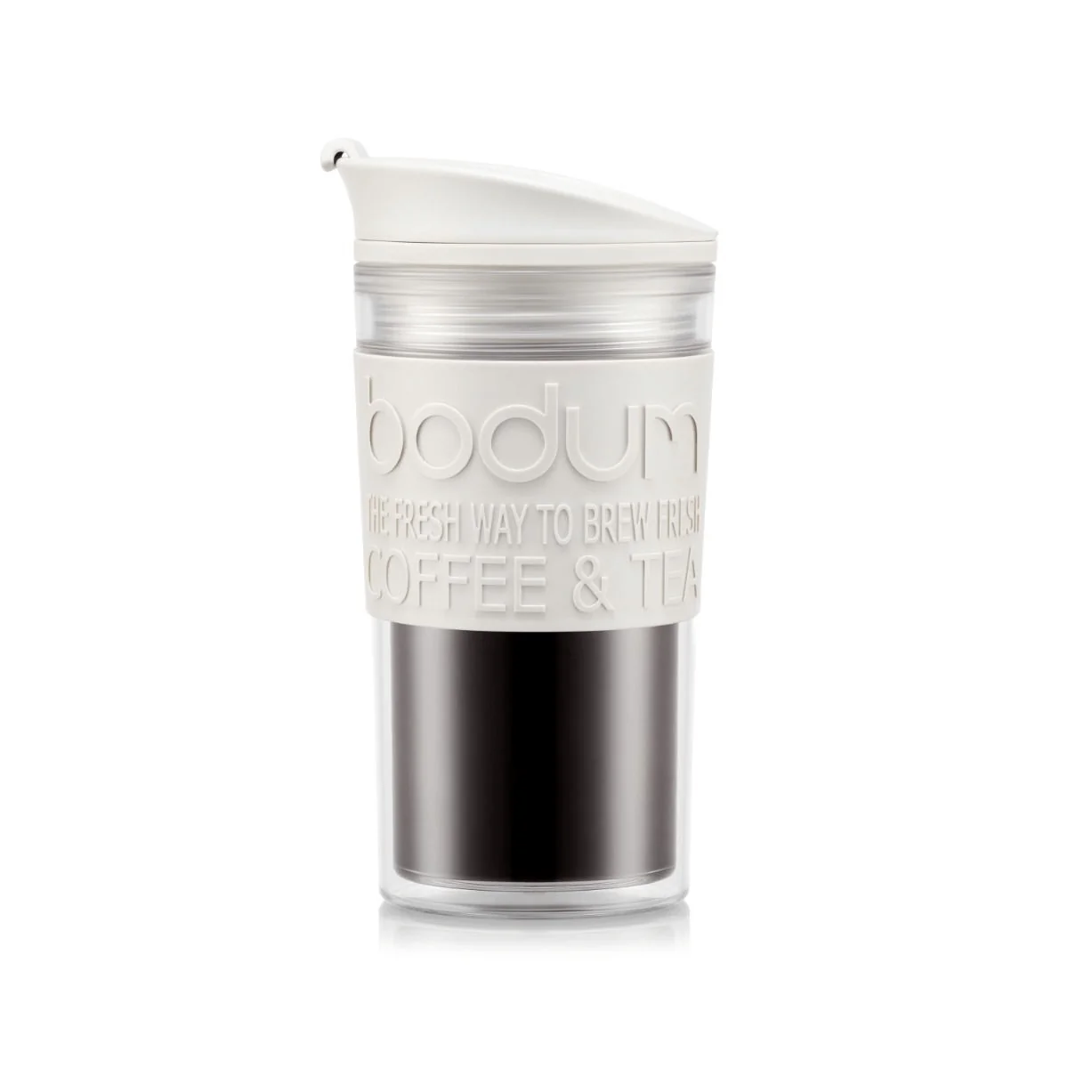 Bodum Clear Travel Mug 0.35 l, 12 oz. Off White
