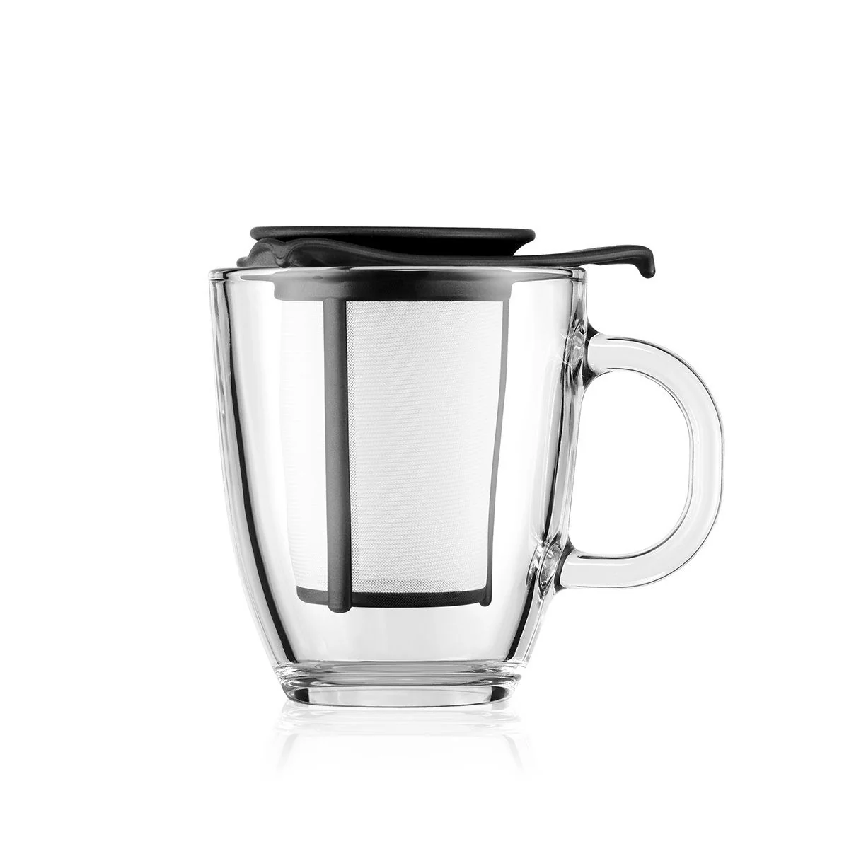 Bodum YO-YO Mug and Tea Strainer, 0.35 l, 12 oz Black