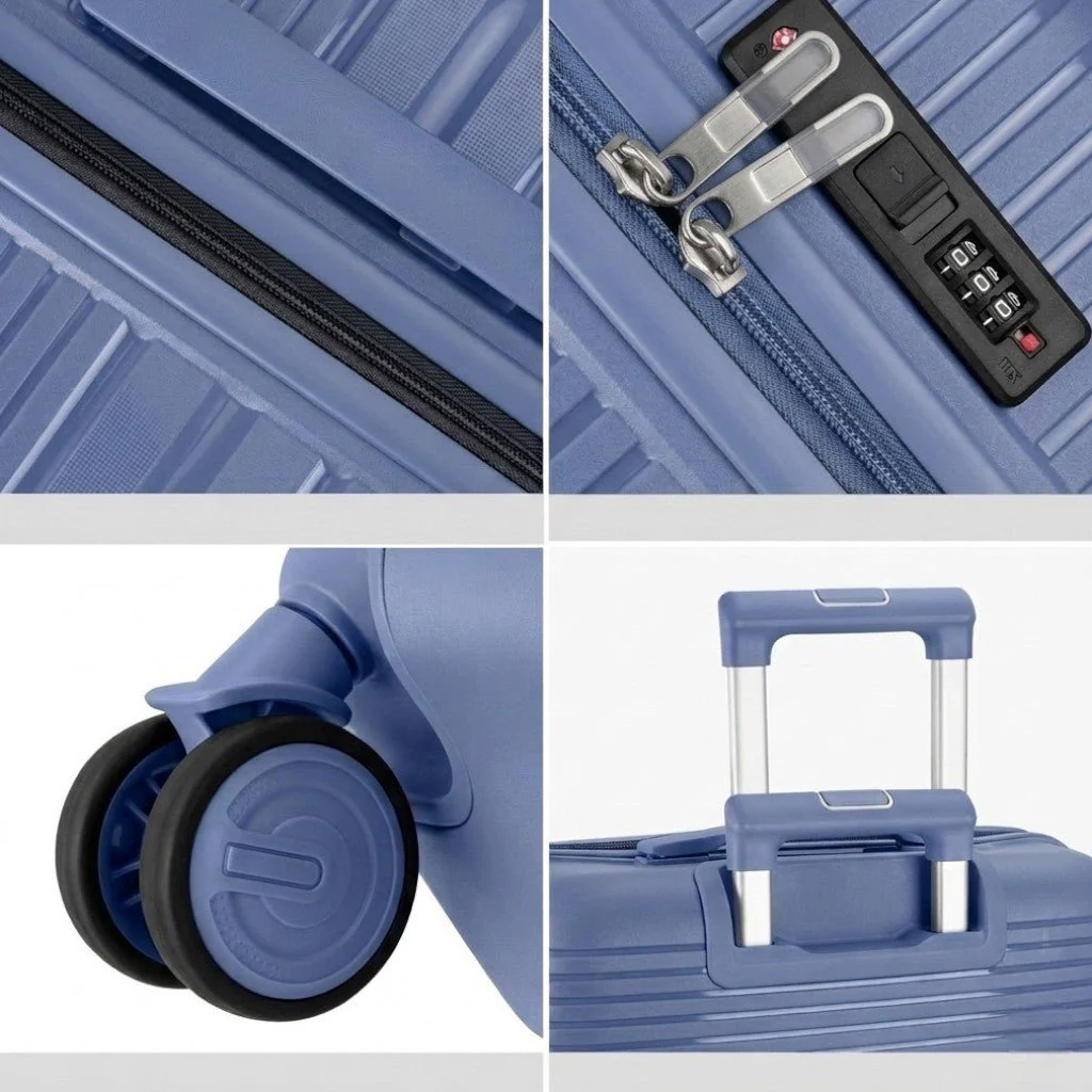 Bordlite Hardshell Suitcase with Laptop Compartment 55 x 37 x 24cm – Blue - Image 3