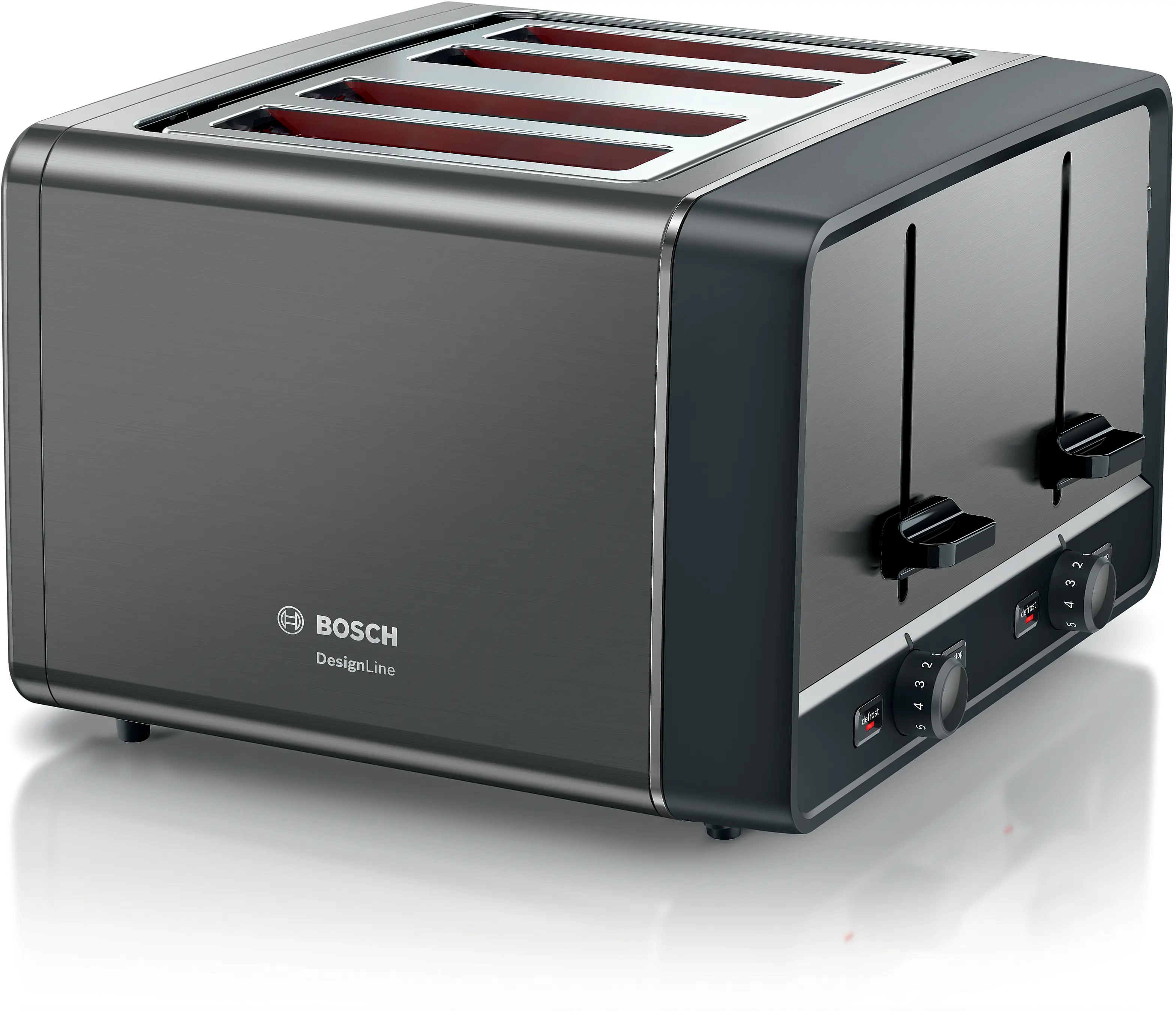 Bosch DesignLine Ergo 4 Slice Toaster - Anthracite | TAT5P445GB