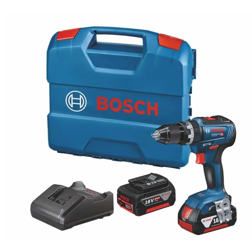 Bosch GSB18V-55P2 18V 2 Speed Combi Drill 2 x 5.0Ah Batteries