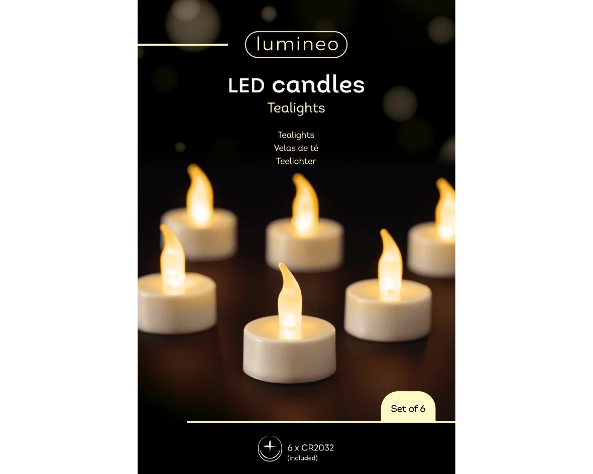 Box of 6 Battery Operated LED Tealights