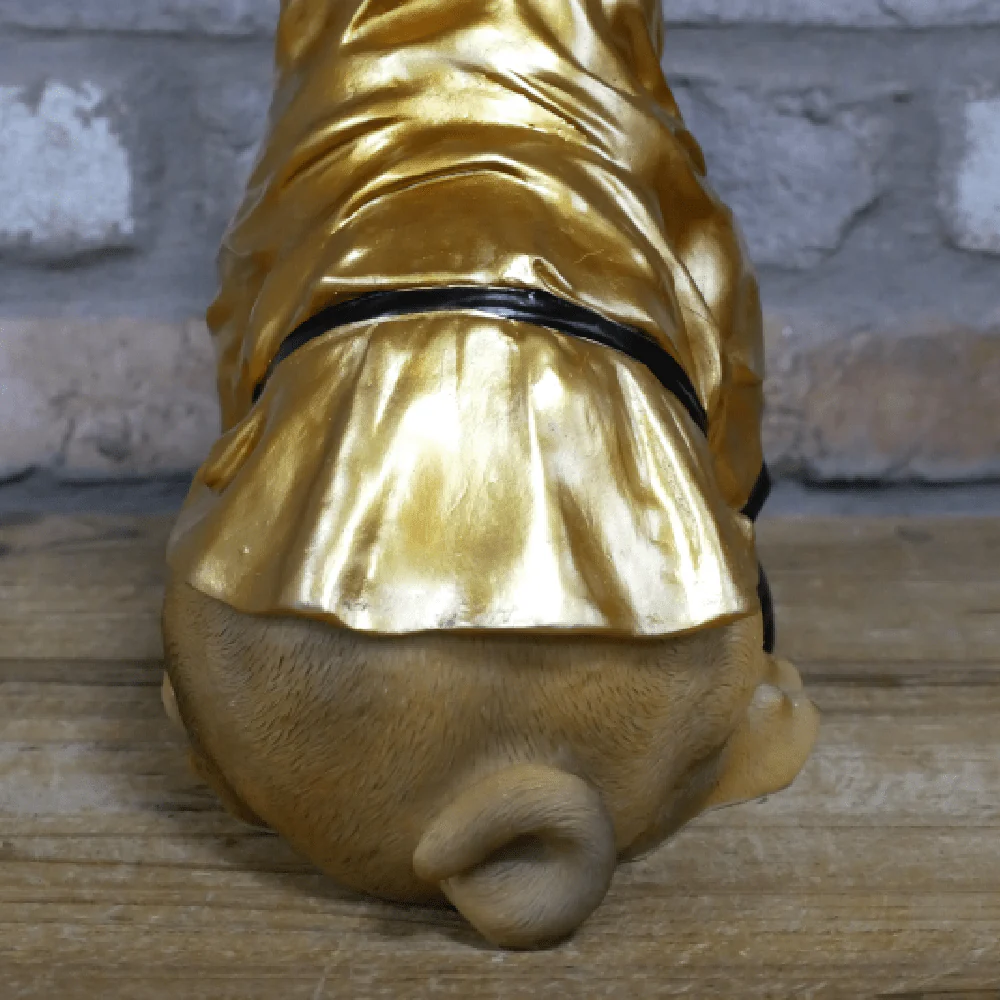 Boxing Boxer Dog Ornament Gold 26cm - Image 3