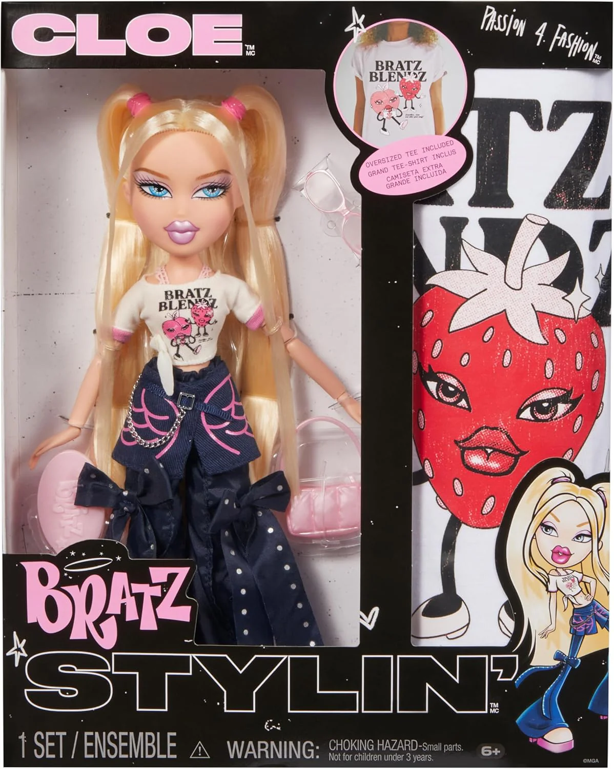 Bratz Stylin' Cloe - Fashion Doll with Customisable T-Shirt